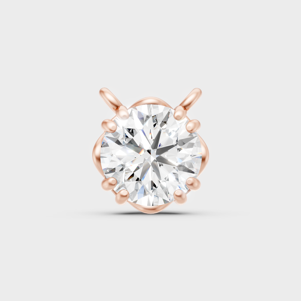 Certified Round Diamond Pendant Rose Gold Jewelry